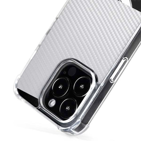 White Carbon Fiber Specialty Texture Material iPhone 15 Pro MagSafe Case